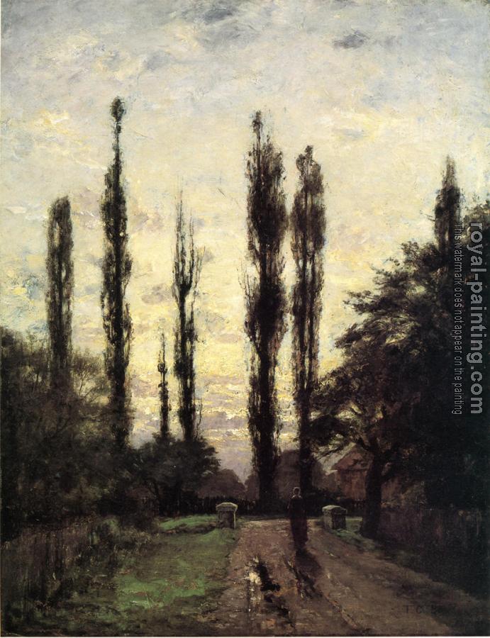 Theodore Clement Steele : Evening, Poplars